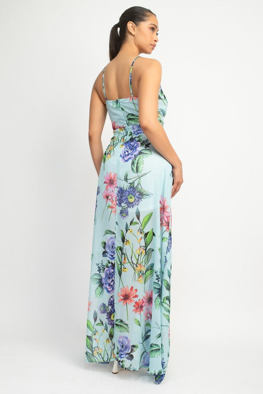 Floral Chiffon Maxi Dress