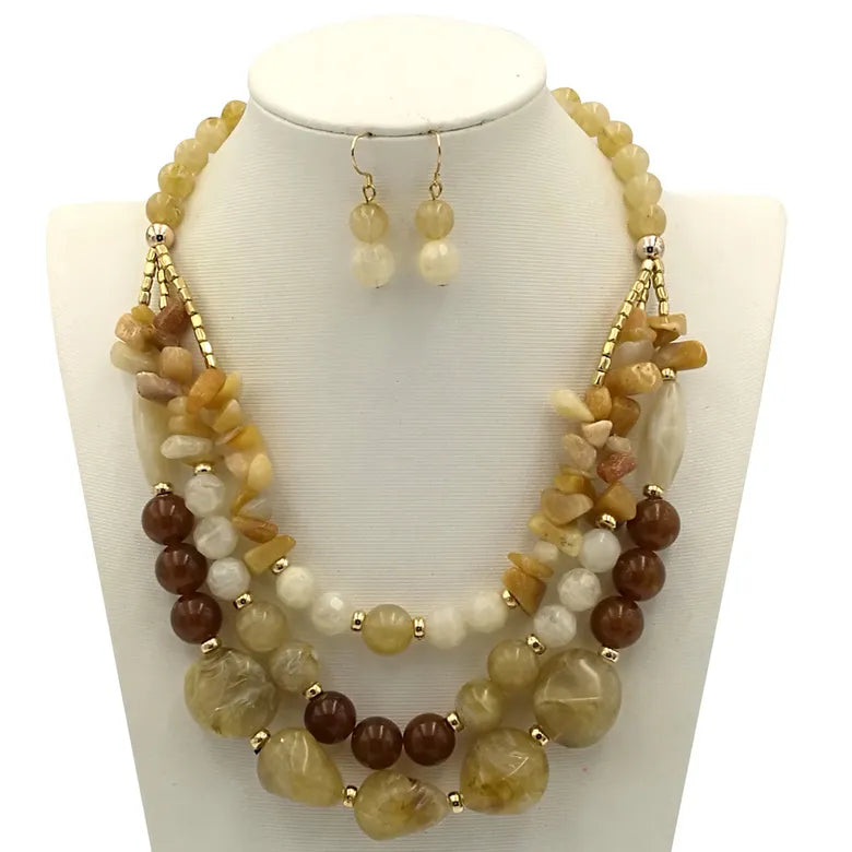 Ladies Statement Resin Necklace Set