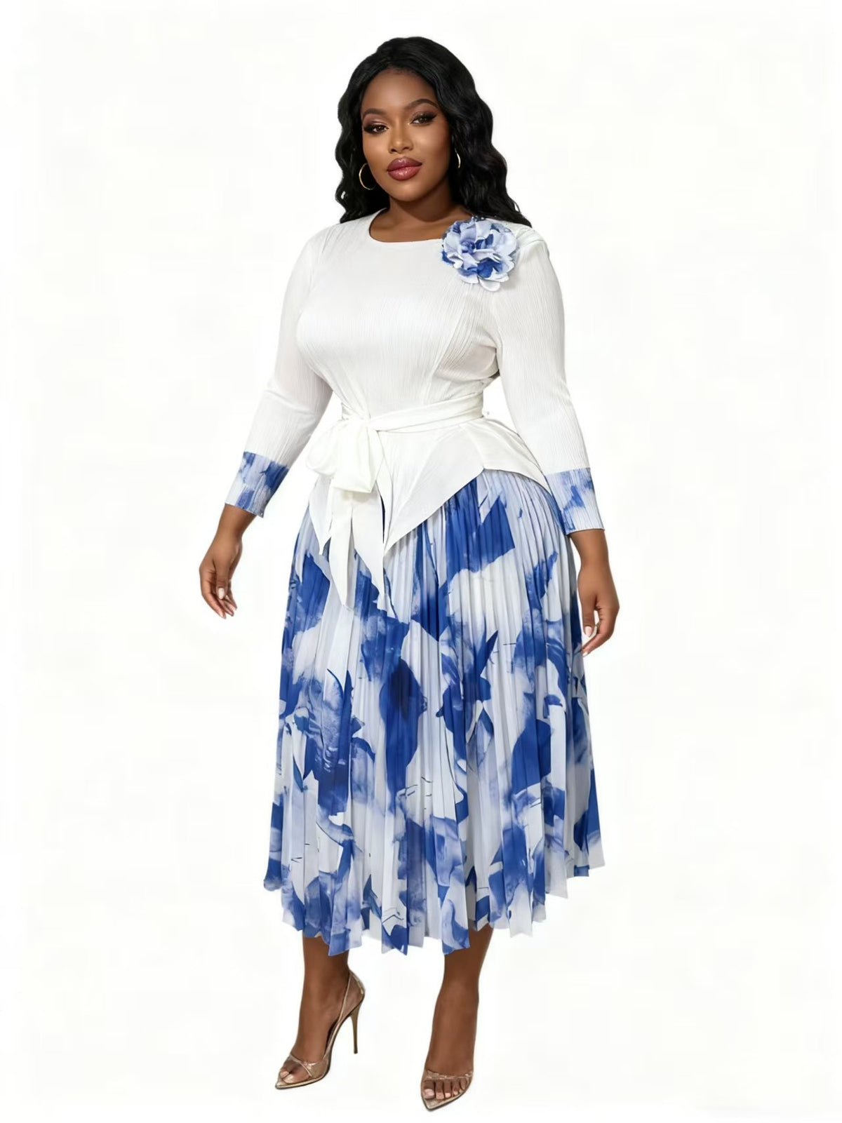 Floral Pleated Skirt Set