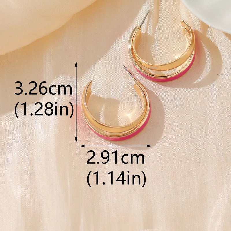 Elegant Lady Geometric Enamel Iron Earrings