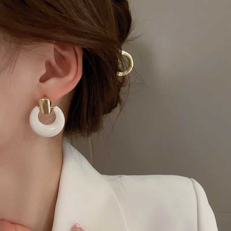 Fashion Geometric Alloy Enamel Women's Ear Studs