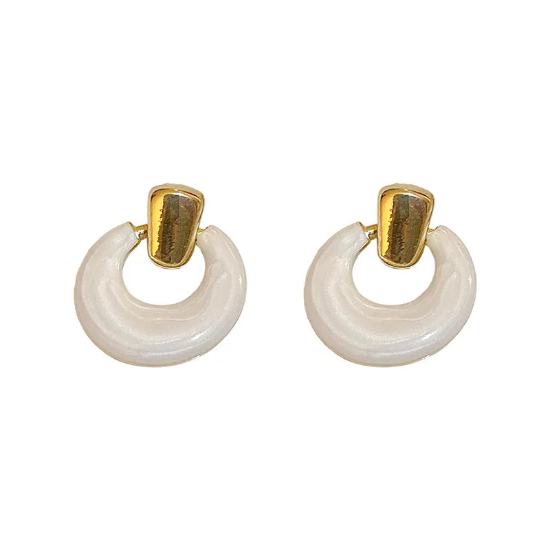 Fashion Geometric Alloy Enamel Women's Ear Studs