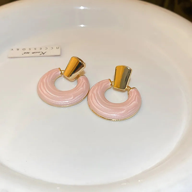 Fashion Geometric Alloy Enamel Women's Ear Studs