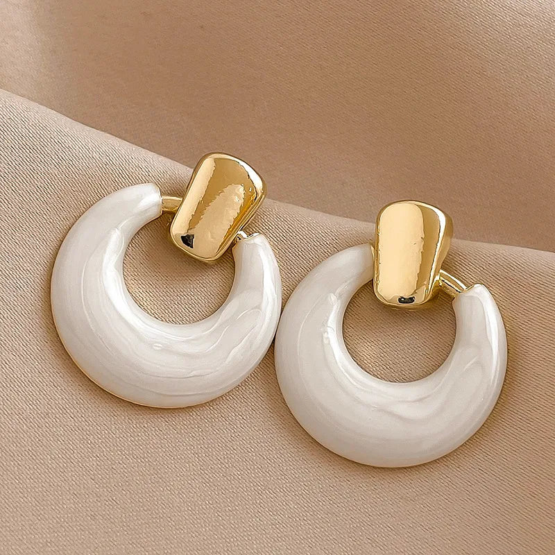 Fashion Geometric Alloy Enamel Women's Ear Studs