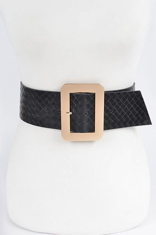 Braided Pattern Embossed Waist Belt