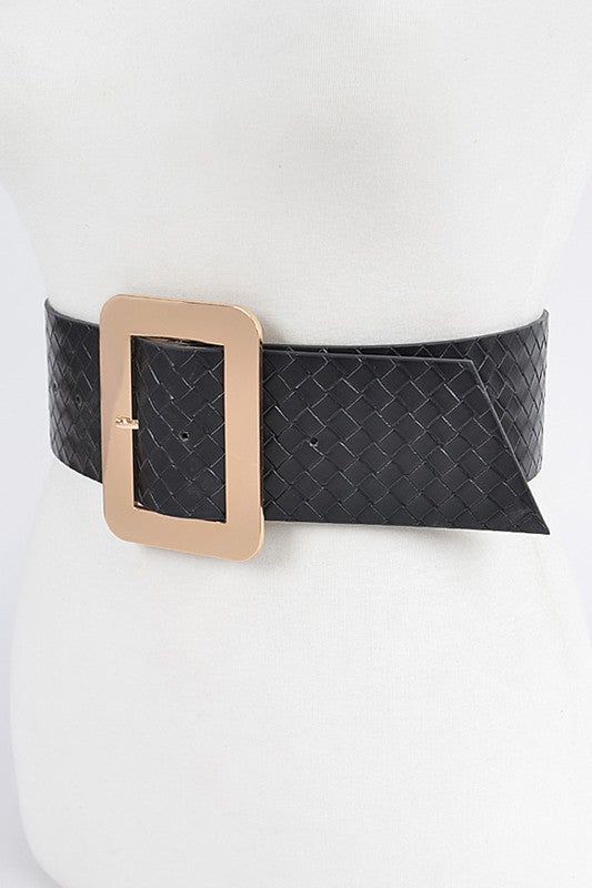 Braided Pattern Embossed Waist Belt