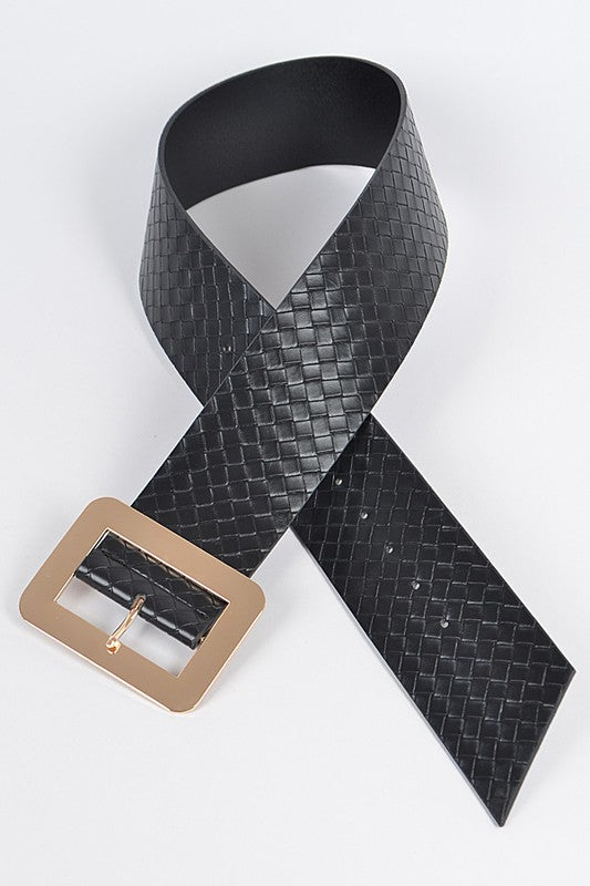 Braided Pattern Embossed Waist Belt