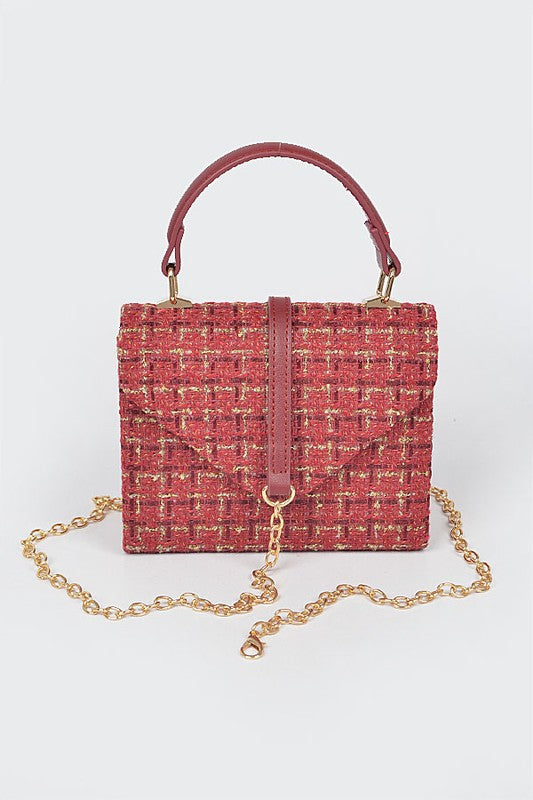 Tweed Top Handle Bag