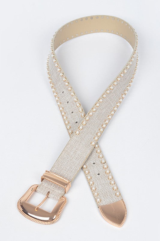 Linen Studded Belt