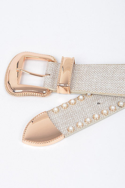 Linen Studded Belt