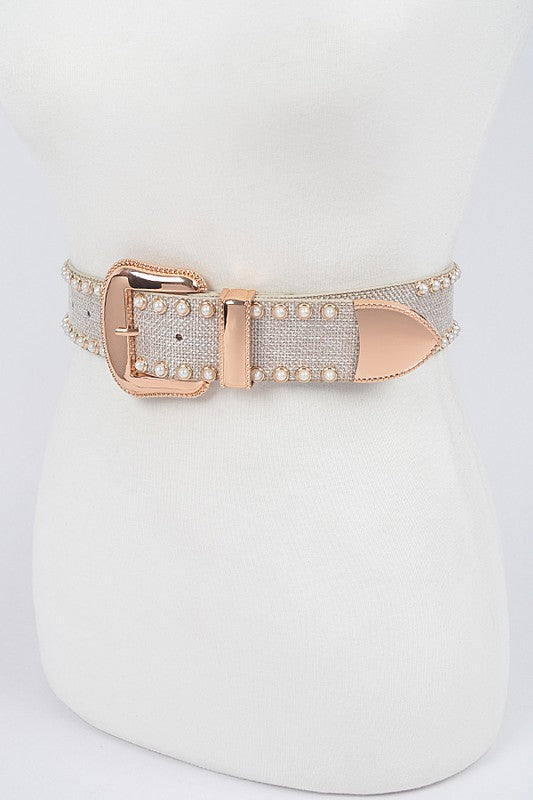 Linen Studded Belt