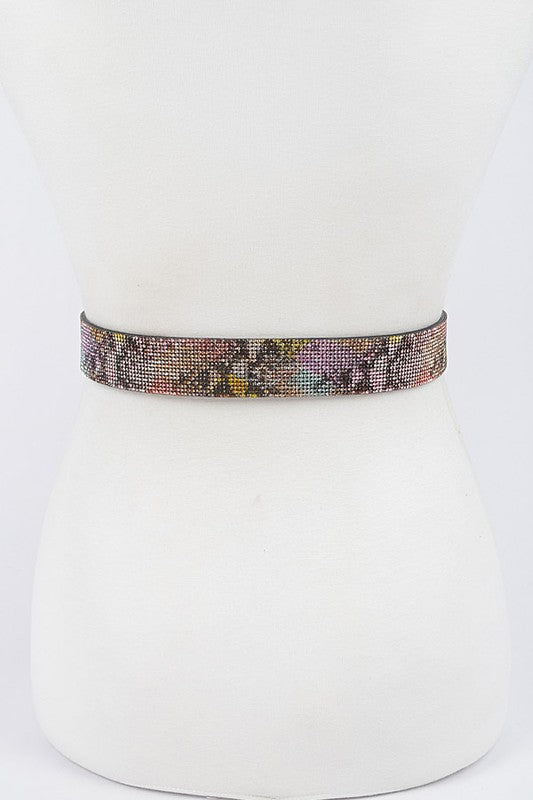 Multi Rhinestone Cg Belt