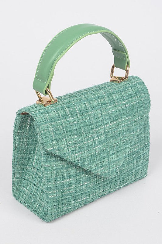 Tweed Top Handle Bag