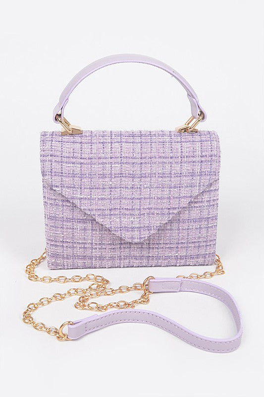 Tweed Top Handle Bag
