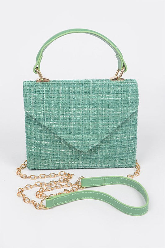 Tweed Top Handle Bag