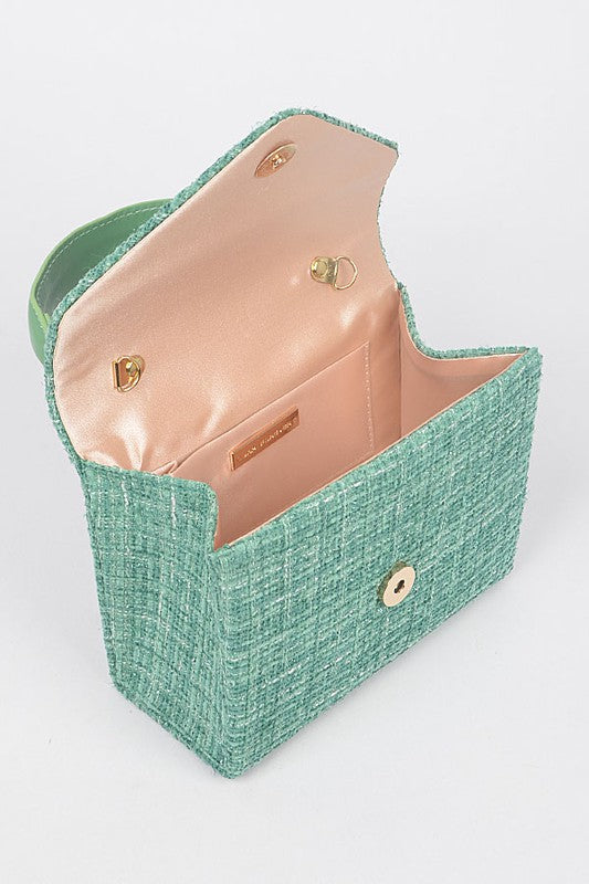 Tweed Top Handle Bag