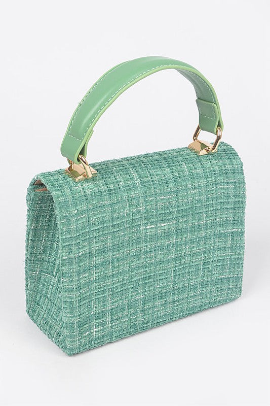 Tweed Top Handle Bag