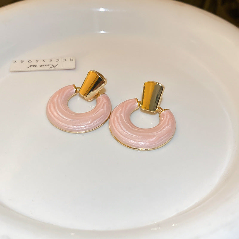 Fashion Geometric Alloy Enamel Women's Ear Studs