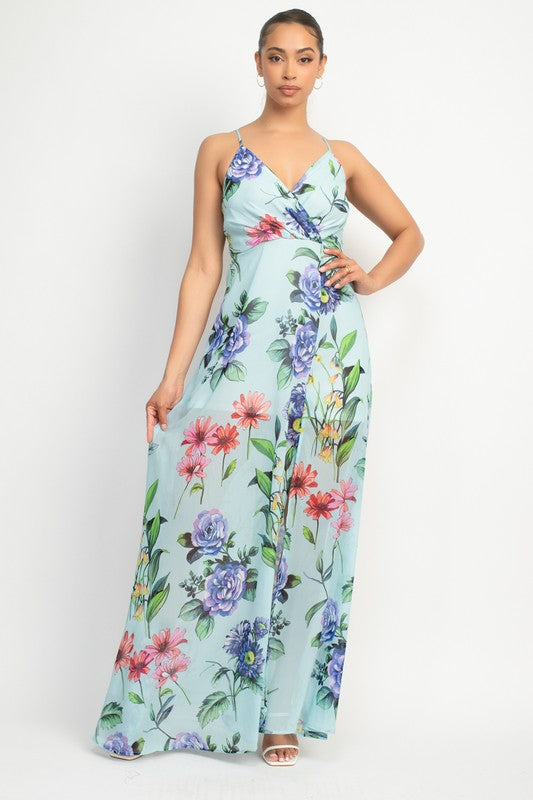 Floral Chiffon Maxi Dress
