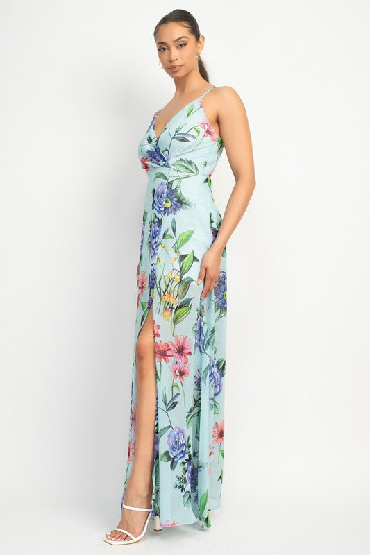 Floral Chiffon Maxi Dress