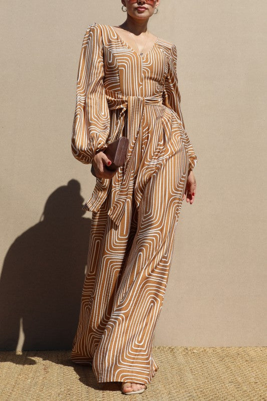 Printed Multi Way Tie Woven Jumpsuit
