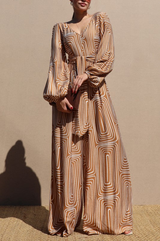 Printed Multi Way Tie Woven Jumpsuit