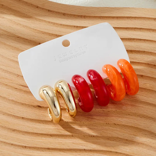 Circle Resin Alloy Earring