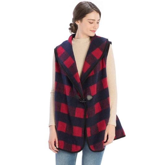 Buffalo plaid long vest