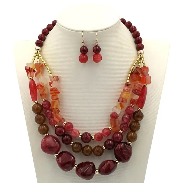 Ladies Statement Resin Necklace Set