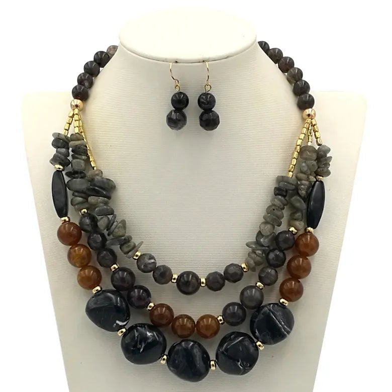 Ladies Statement Resin Necklace Set