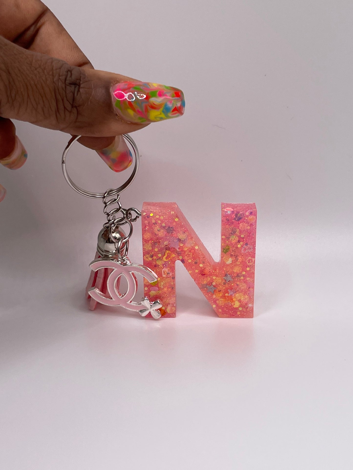 Resin Initial Keychains