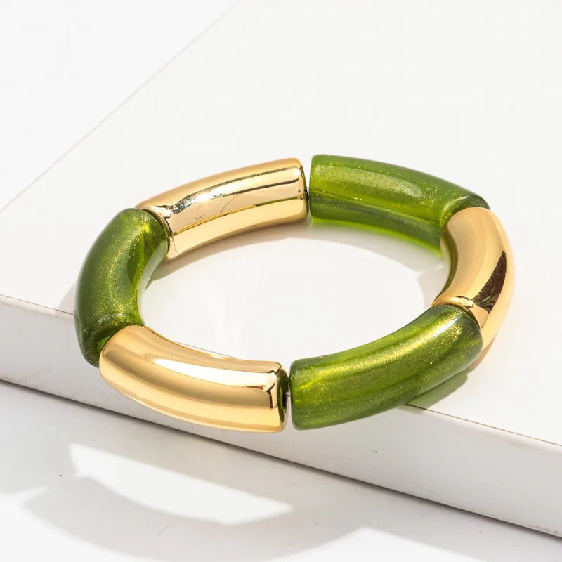 Two Color Trendy Modern Glitter Bracelet