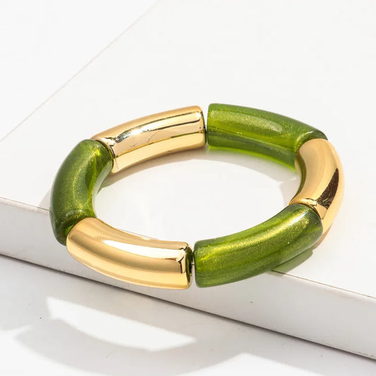 Two Color Trendy Modern Glitter Bracelet