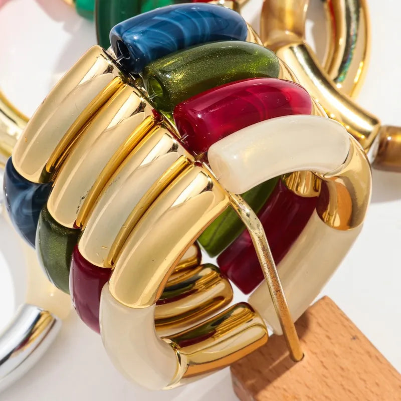 Two Color Trendy Modern Glitter Bracelet